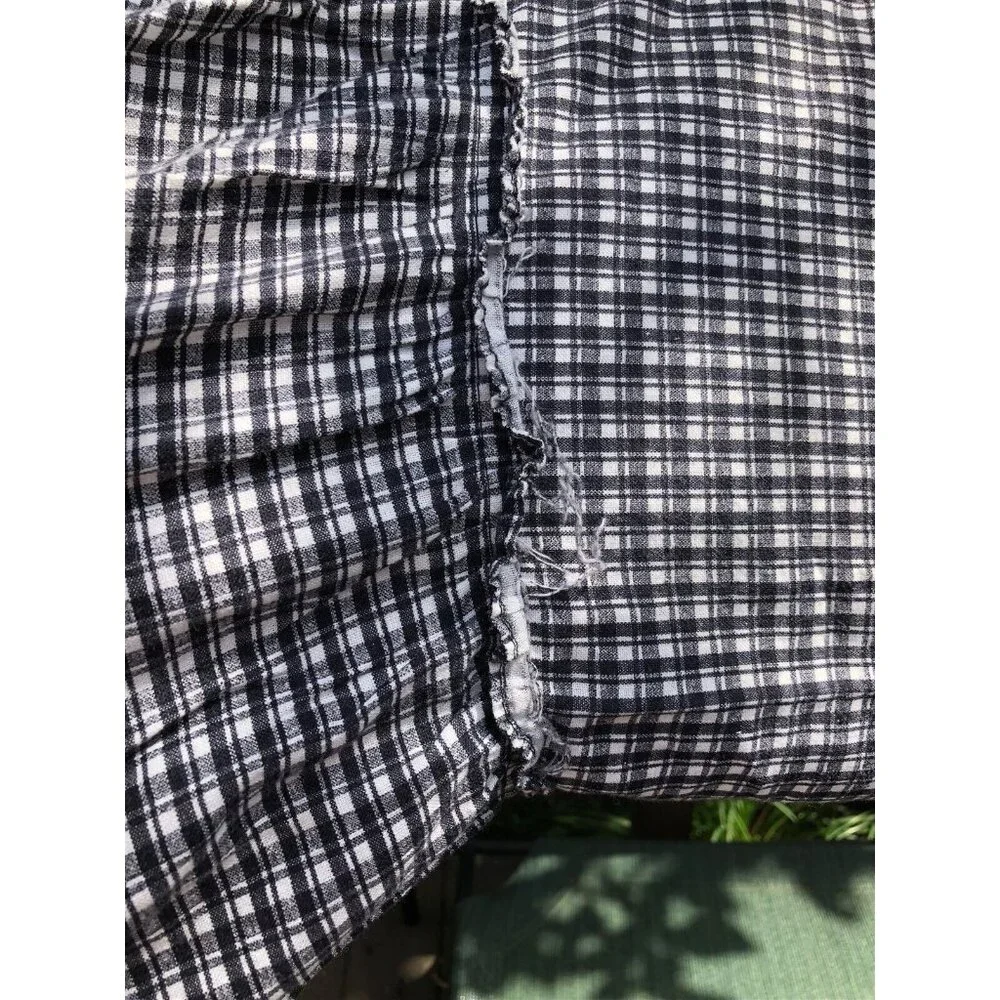 vintage red black plaid bedspread coverlet thin country western style